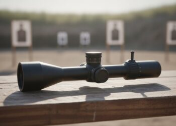 Luneta Sightmark Presidio 3-18x50 MR2 FFP sobre bancada