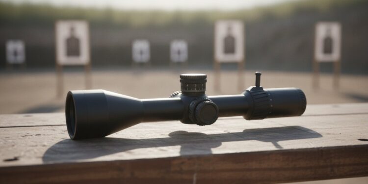 Luneta Sightmark Presidio 3-18x50 MR2 FFP sobre bancada