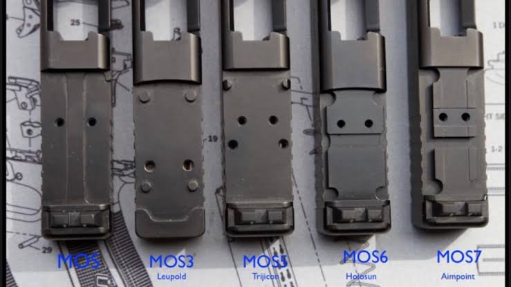 Comparativo de footprints de montagem MOS para red dot de pistola