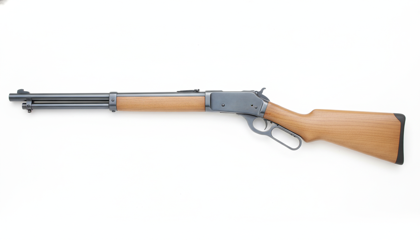 Carabina Rio Grande de alavanca (lever-action), com mira de ferro de fábrica