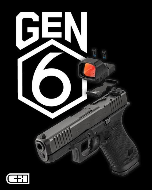 Arte da Glock Gen6 com red dot Aimpoint COA e placa C&H Precision