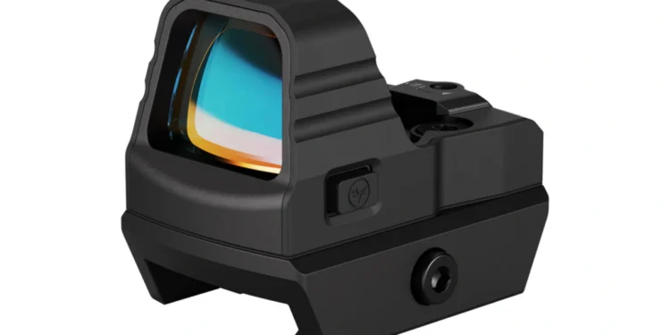 Red dot Firefield Ironclad Mini F3 com ponto de 4 MOA, montado no mount Picatinny de perfil baixo