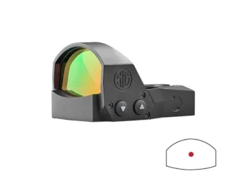 Red dot Sig Sauer Romeo1 Pro 1x30mm com ponto de 6 MOA, perfil sobre fundo branco