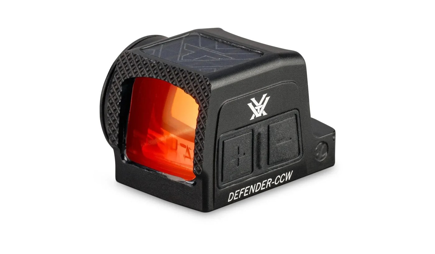 Red dot Vortex Defender-CCW Enclosed Solar 3 MOA, corpo fechado com painel solar, código DFCCW-MRD3-E, render oficial