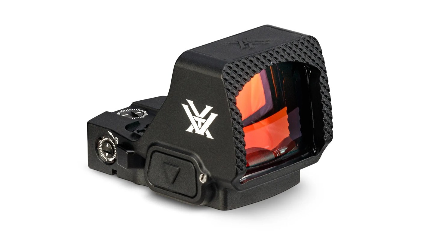 Red dot Vortex Defender-XL 5 MOA preto, janela ampla, código DFXL-MRD5, render oficial