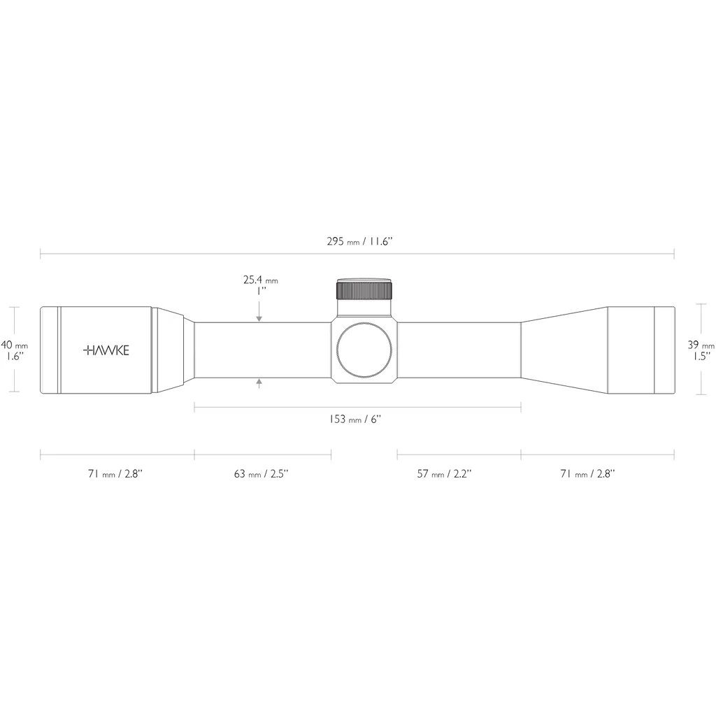 Luneta Vantage 4x32 Mil Dot 1/4 MOA SFP - Hawke COD 14101, outro ângulo do produto