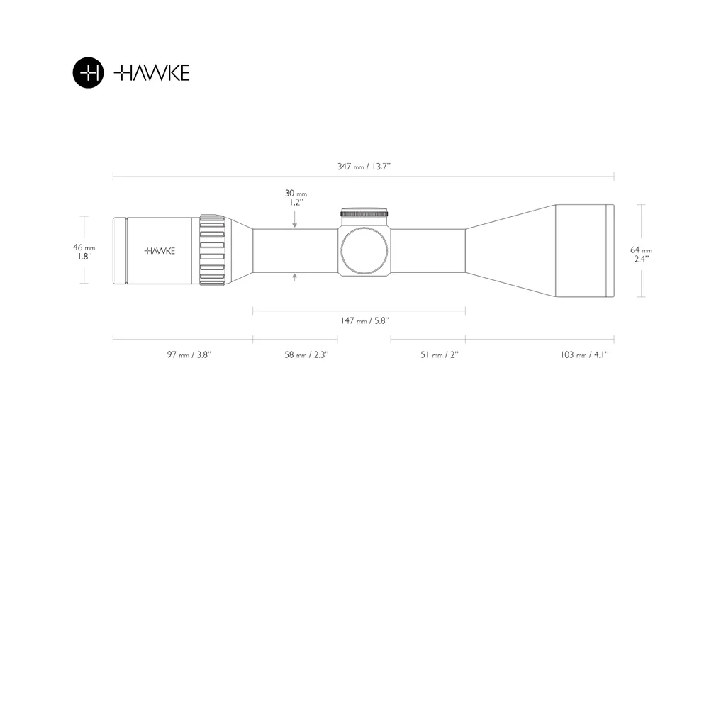 Luneta 3-12x56 Endurance 30 WA LR Dot 8x ir SFP 1/4 MOA - Hawke COD 16330, outro ângulo do produto