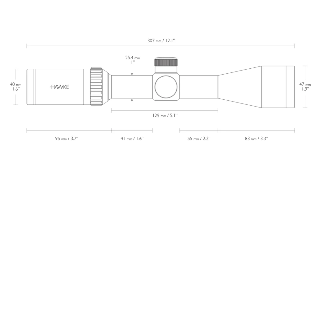 Luneta 3-9x40 Vantage L4A DOT SFP 1/4 MOA - Hawke COD 14218, outro ângulo do produto