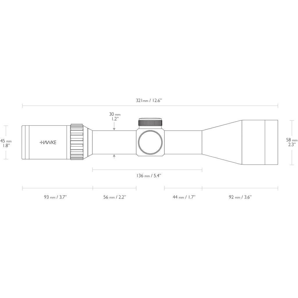 Luneta Vantage 2.5-10x50 L4A Fibra optica SFP 30WA 1/4 MOA - Hawke COD 14530, outro ângulo do produto