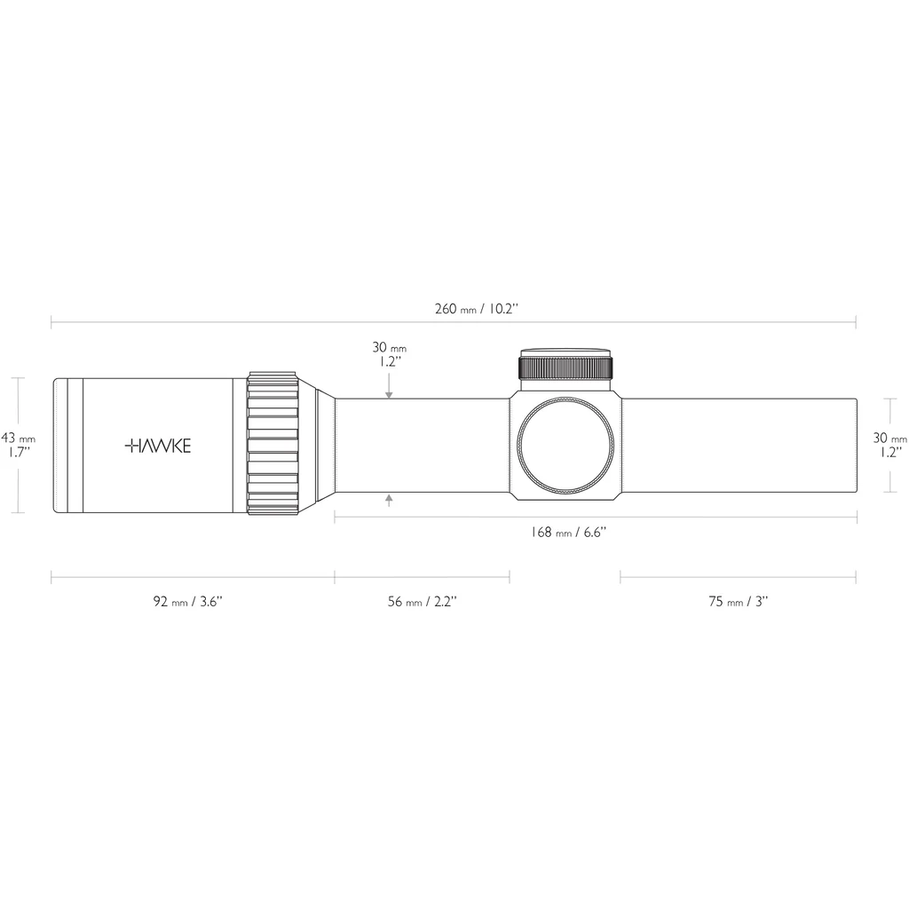 Luneta Vantage 1-4x24 30 WA l4A LPVO SFP 1/2 MOA - Hawke COD 14273, outro ângulo do produto