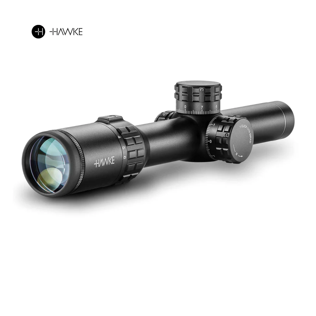 Luneta Frontier 1-6x24 Tactical SFP 1/10 MRAD - Hawke COD 18402, detalhe do produto