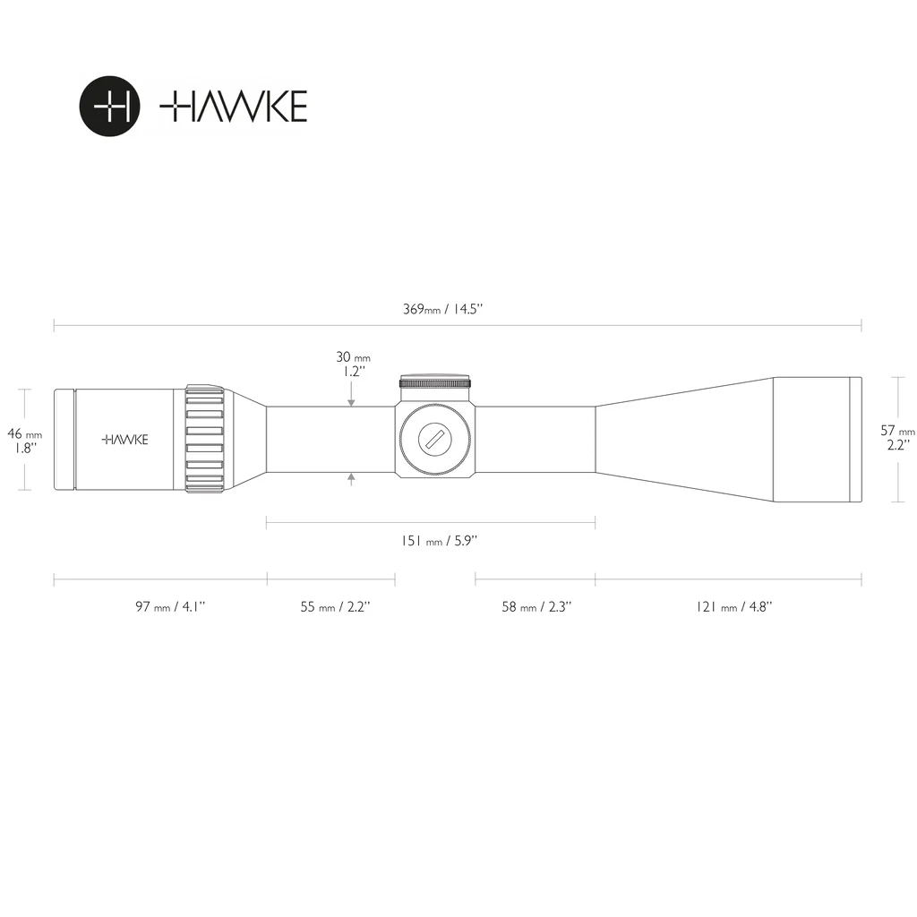 Luneta Endurance 30 WA SF 4-16x50 LRC 1/4 MOA - Hawke COD 16352, outro ângulo do produto