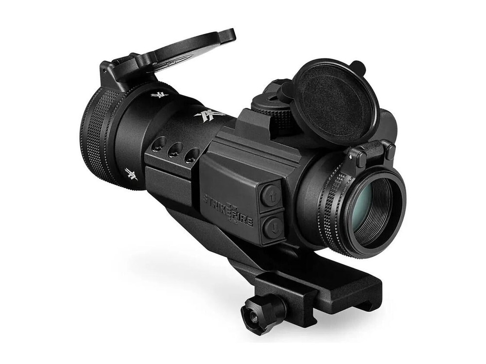 Red dot Vortex StrikeFire II em tubo de 30 mm com mount cantilever lower 1/3 e tampas flip, ponto de 4 MOA vermelho ou verde